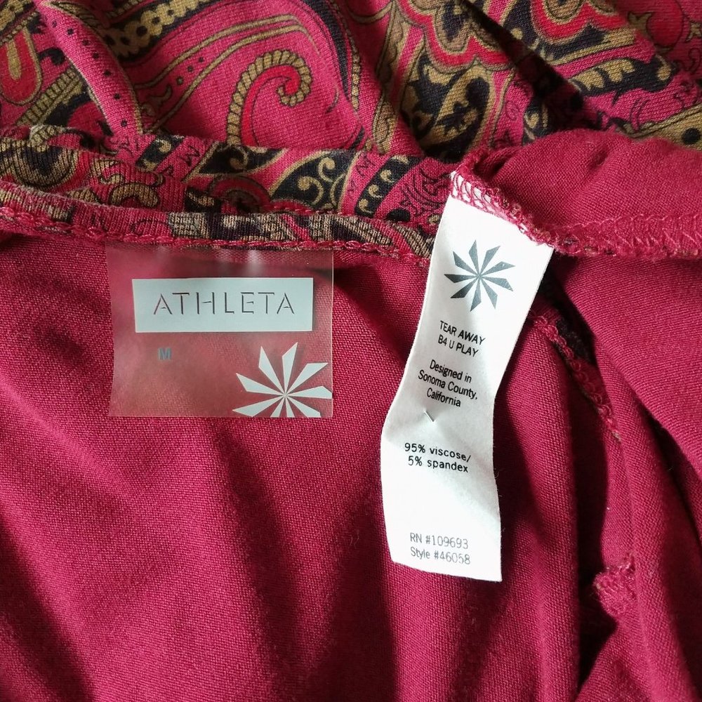 Athleta dress soft stretchy paisley viscose brick red size M - Picture 4 of 4